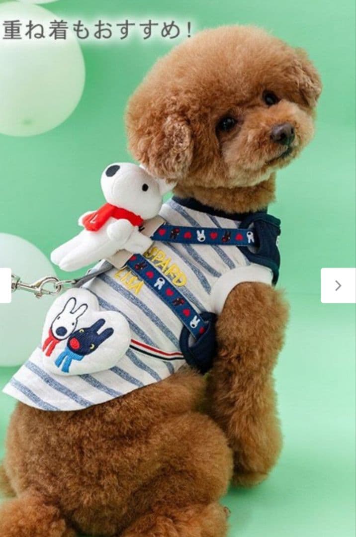 ペットパラダイス☆リサのマスコット付き❣️とっても可愛いハーネス＆リード☆3S