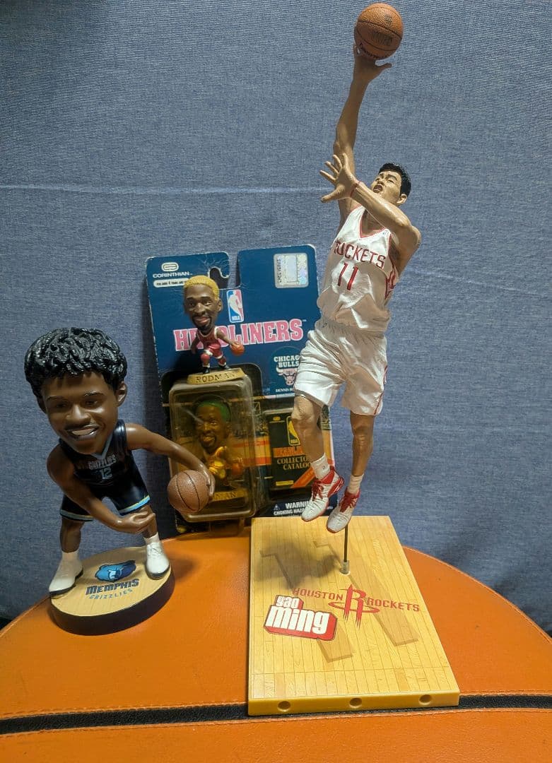 ロッドマン2体·モラント ボブルヘッド人形·ヤオ・ミンアクションフィギュアセット