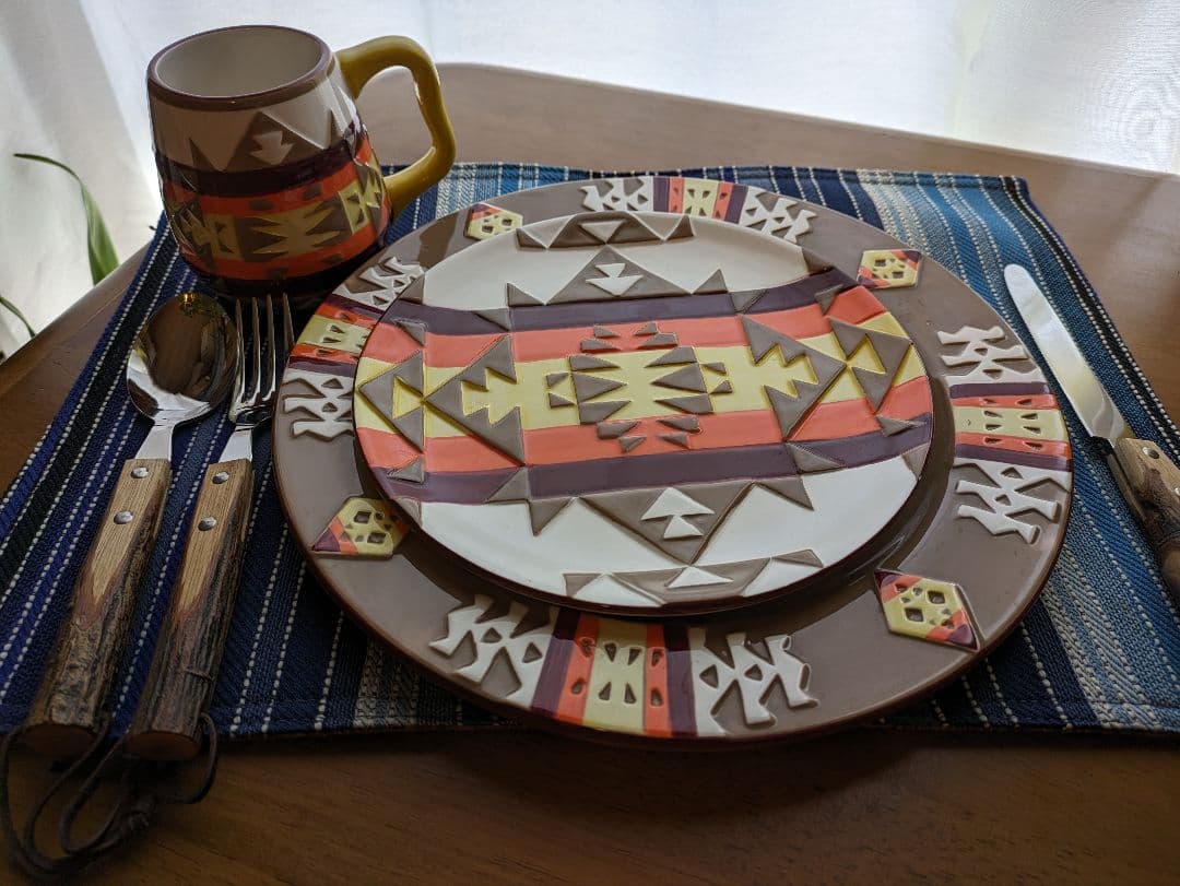 ペンドルトン食器＆ランチョンマット＆ログオークカラトリ　セット