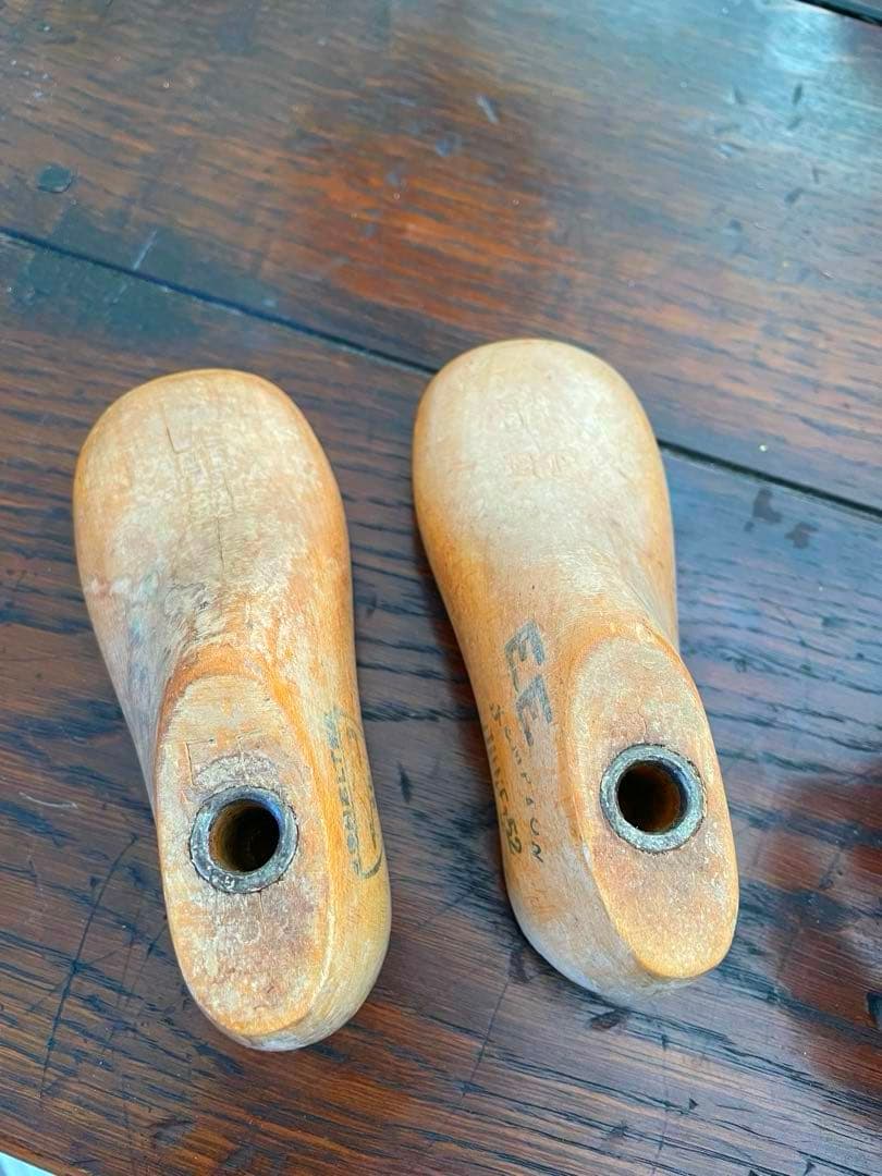 アンティーク　靴型　ケンプトン社　木製靴型　木靴型　店舗什器