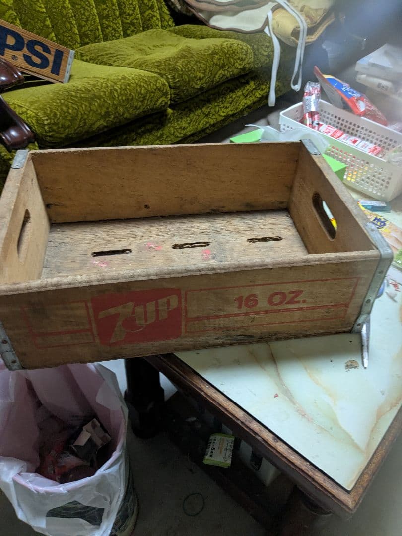 7UP ヴィンテージ木製収納ボックス 16 OZ