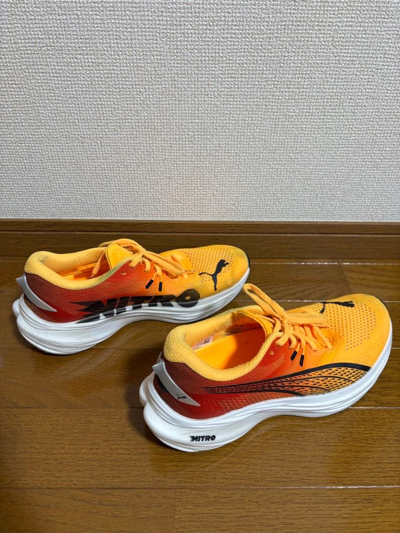 PUMA ディヴィエイトニトロ３ランニングシューズ オレンジ 25.0㎝
