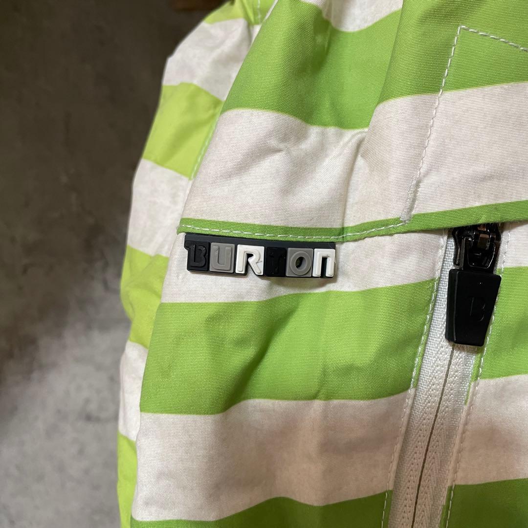 Burtonバートンスキーウェアスノーボードジャケットパーカーフードボーダー白緑