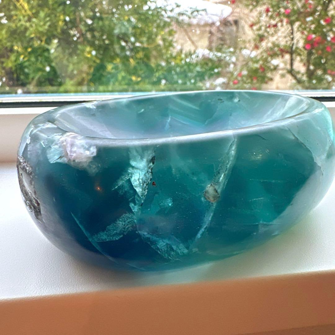 ブルーフローライト　石鹸置き　ソープトレー　フローライト　天然石