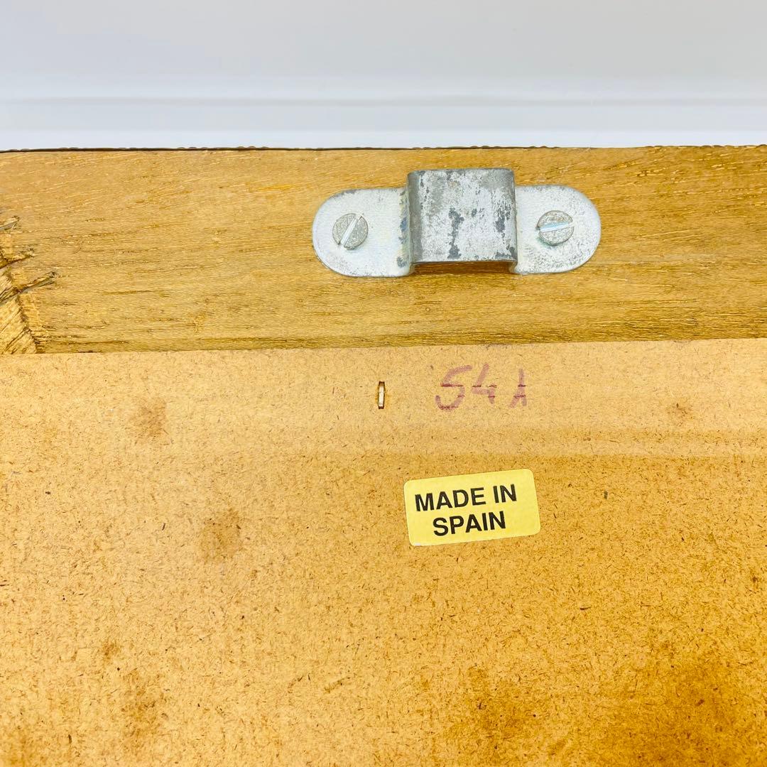 スペイン製 アンティーク 八角形 鏡 ミラー 金属枠 壁掛け ヴィンテージ 装飾