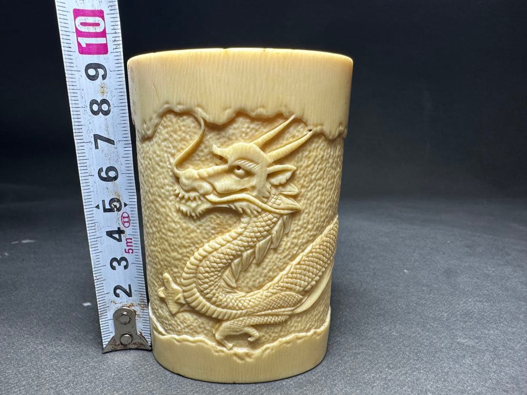 極上　天然素材　アンティーク　筆筒　置物　骨董　飾り物　古美術品　 細密細工彫刻