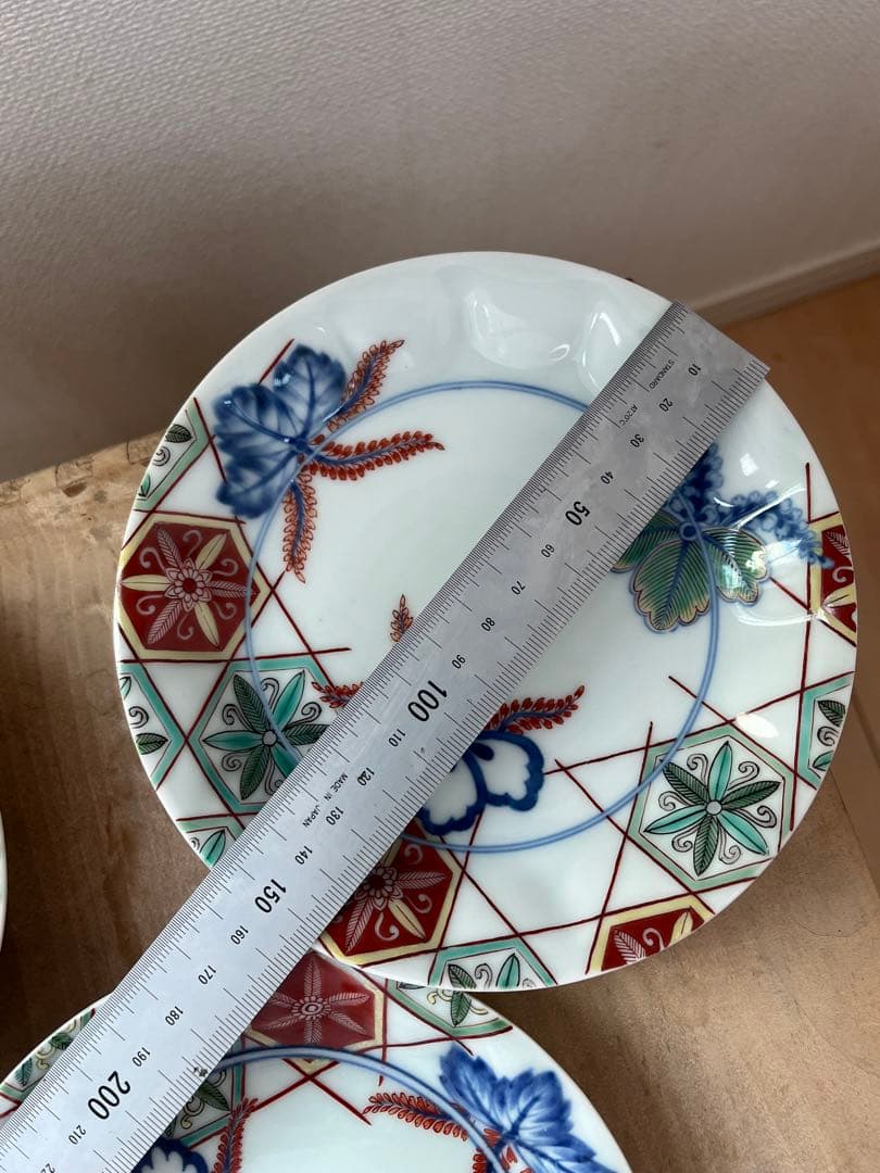 人間国宝　十三代　今泉今右衛門　皿三枚　錦桐絵