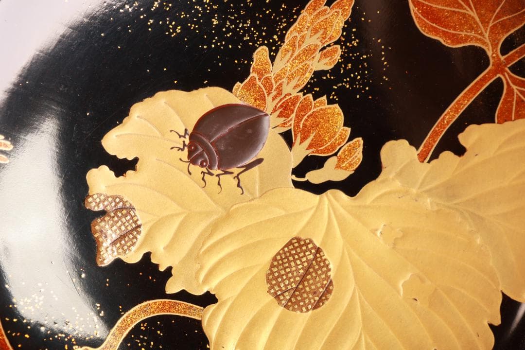 turu　BJ023 時代輪島塗　鬼灯図金蒔絵　吸物椀　八客　木製