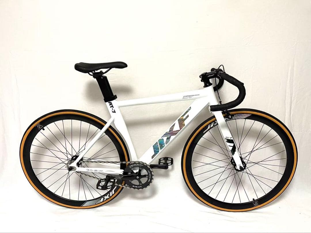 新品・未使用JIXFピストバイクFIXED GEARホワイトフロントブレーキ付