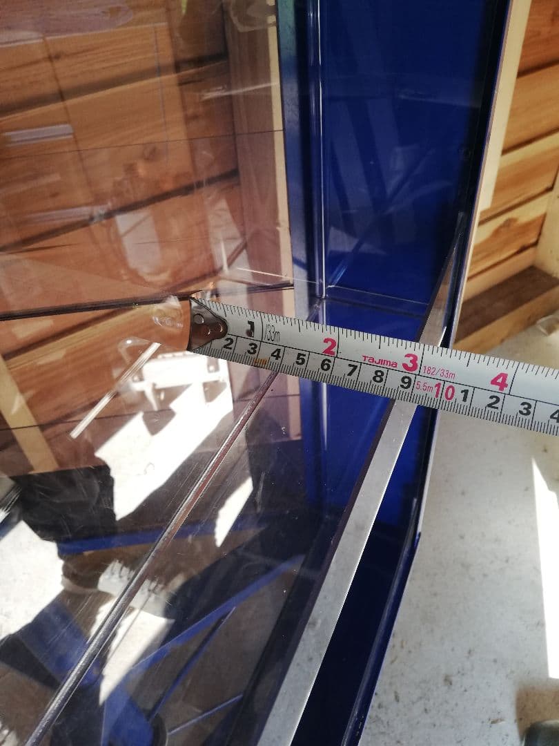 店舗什器　回転ディスプレイケース ブルー　アンティーク