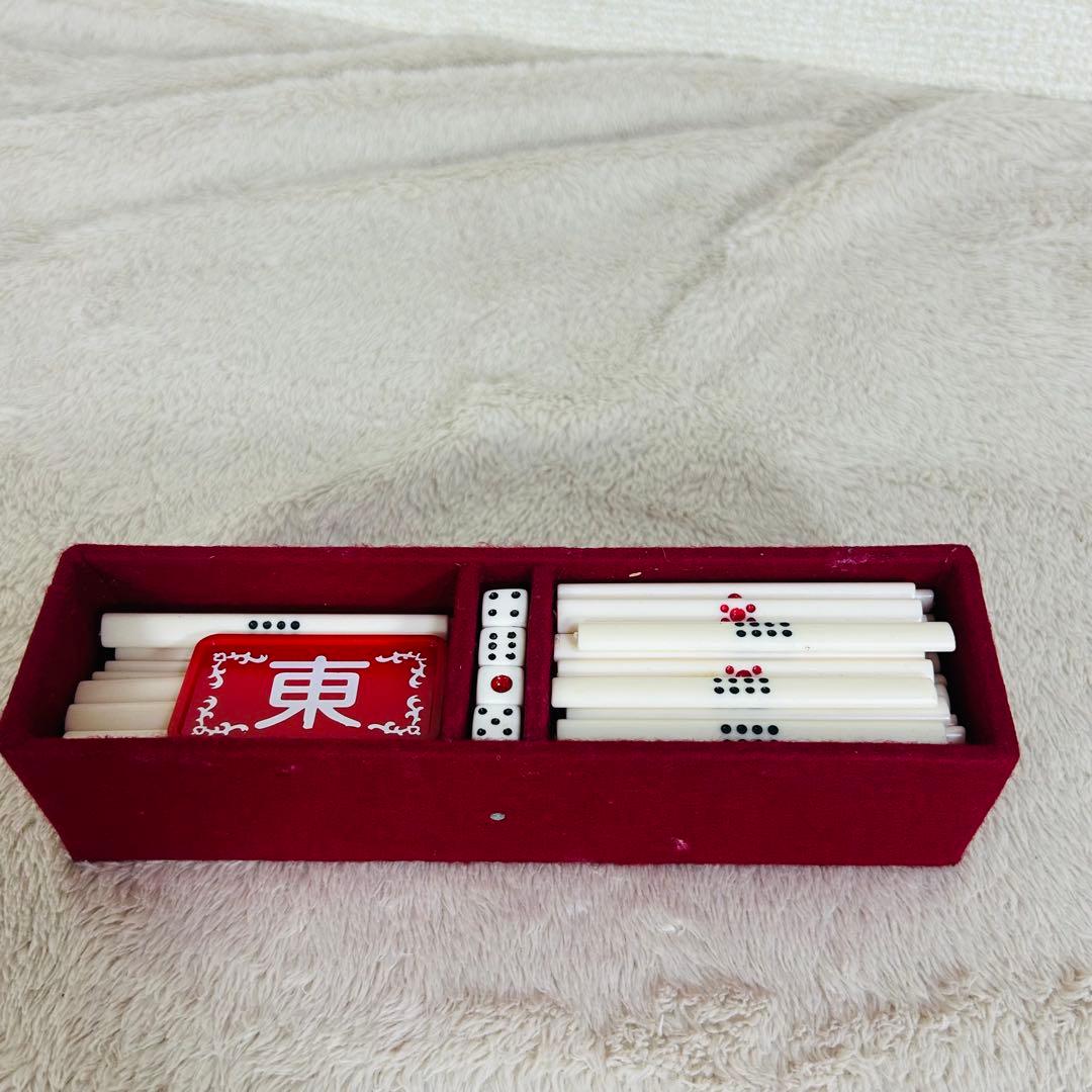 【ほぼ未使用】ミズノ丸一麻雀牌　金文字花牌　昭和レトロ　高級牌　背黄