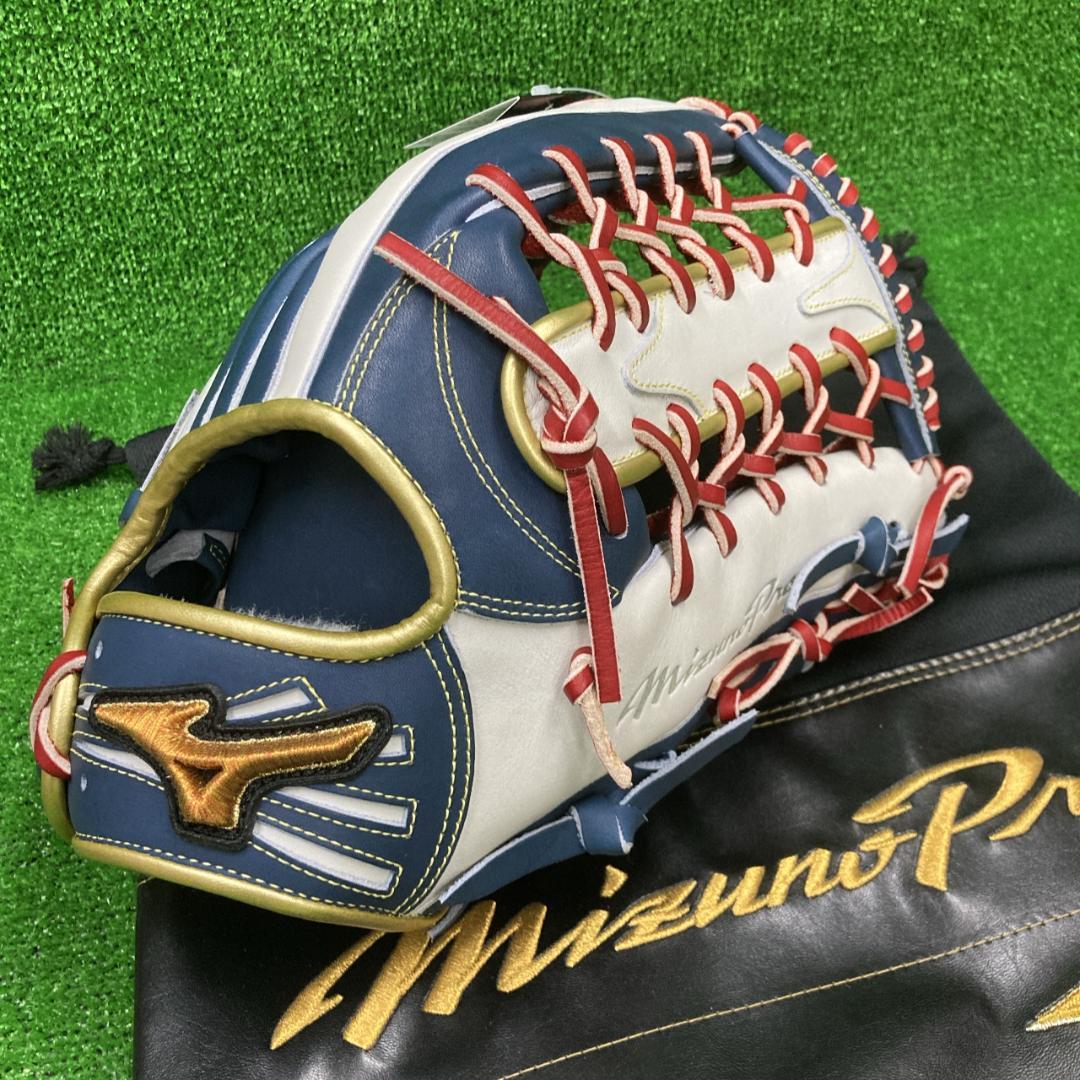 限定品 ミズノプロ 一般軟式用グラブ 外野手用 Dブルー×シルバー 新品