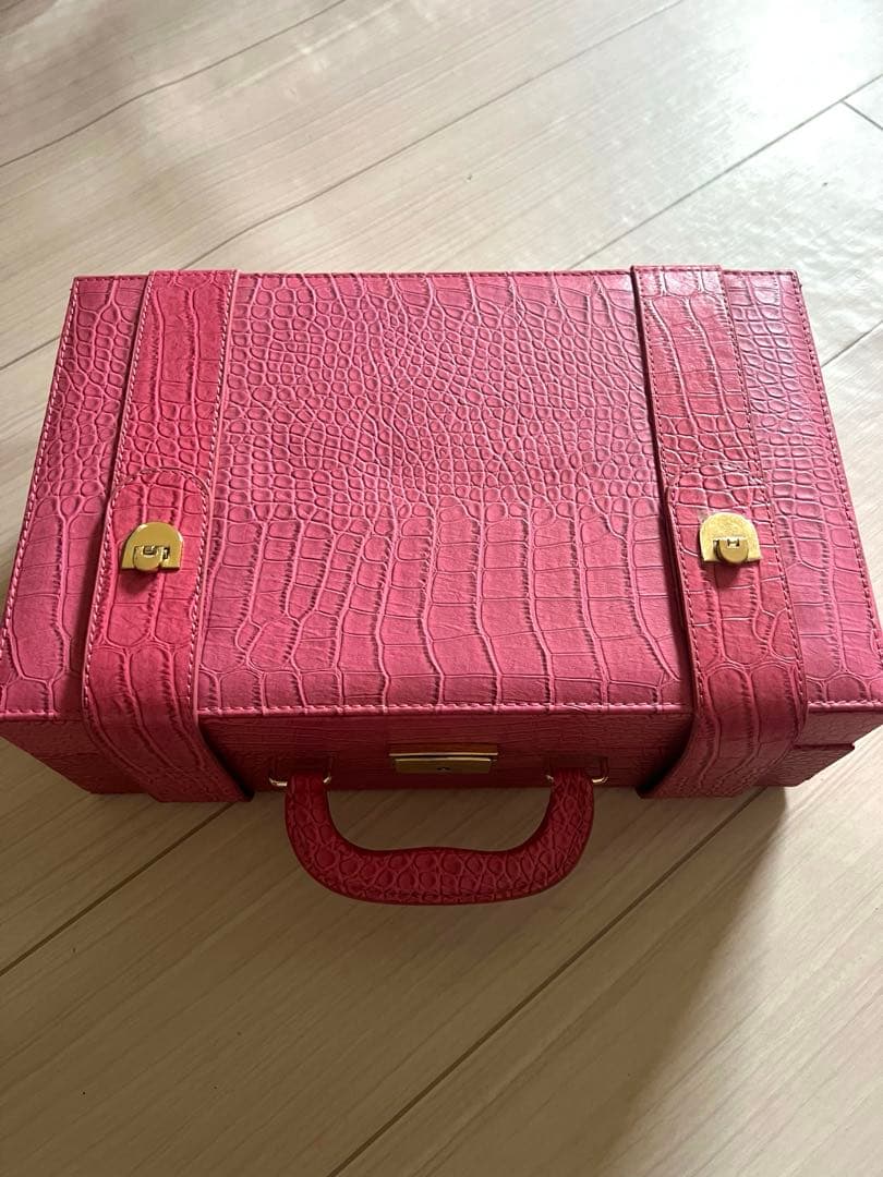 ボディージュエリー　グリッターセット ピンク クロコダイル風 メイクボックス入り