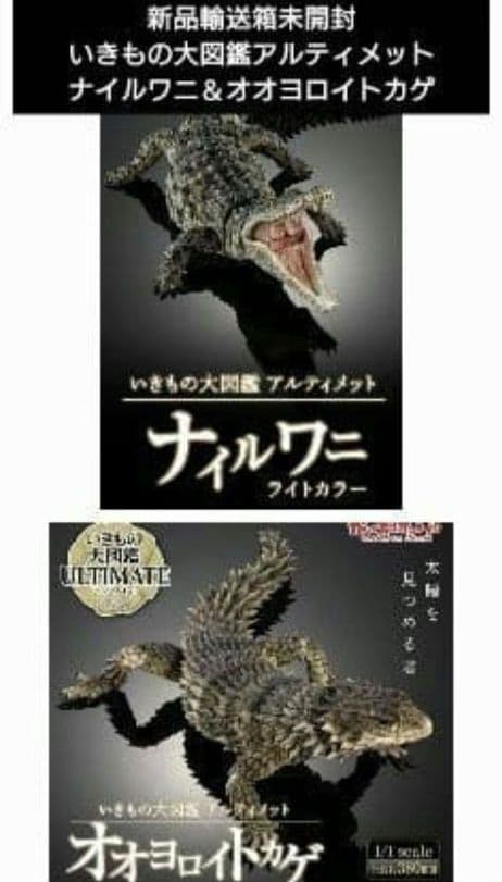 新品輸送箱未開封 いきもの大図鑑アルティメット ナイルワニ＆オオヨロイトカゲ