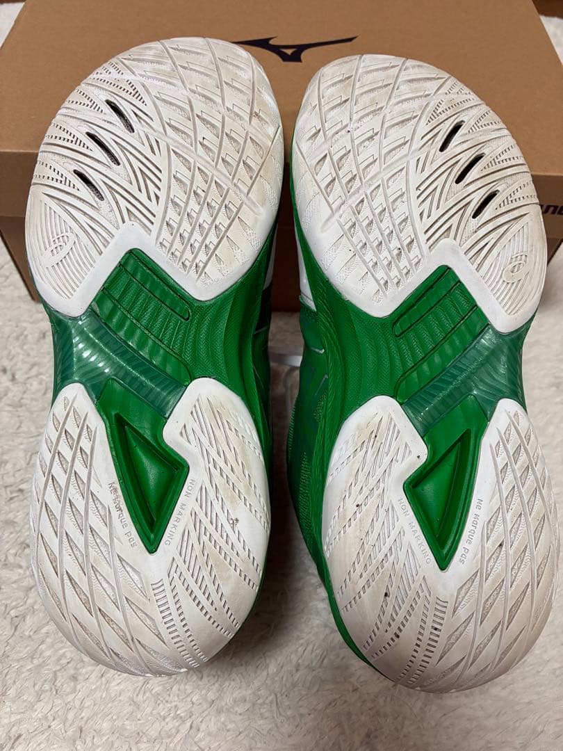 バレーボールシューズV-SWIFT FF3Sオリジナルデザイン白×緑×銀VA17