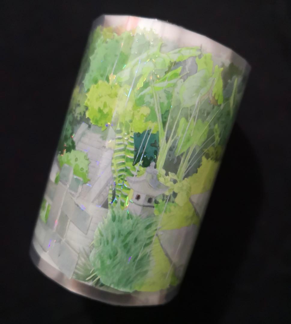 【8716】海外　マステ　3/5/巻売り　貝殻光マスキングテープ　雨　公園　道路