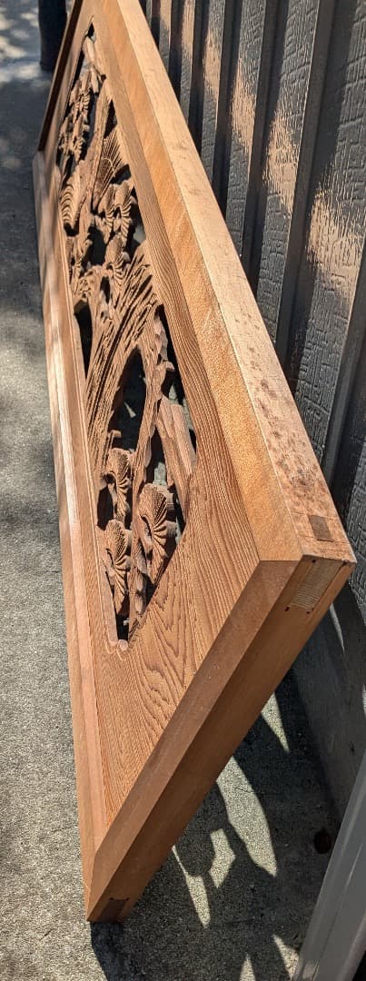 欄間　2枚セット　木製彫刻装飾