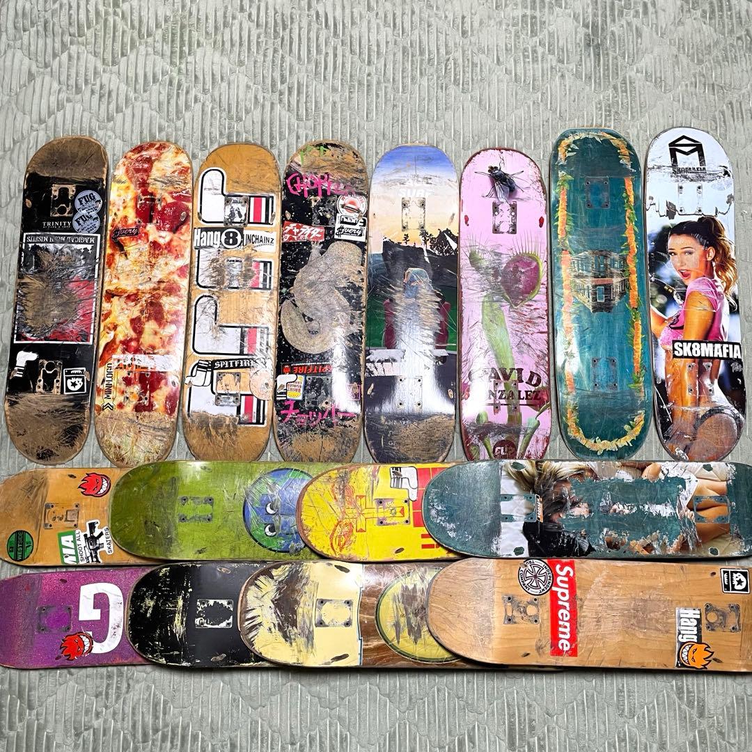 廃デッキ　15枚　オマケ付き　DIY まとめ売り　スケートボードデッキ　スケボー