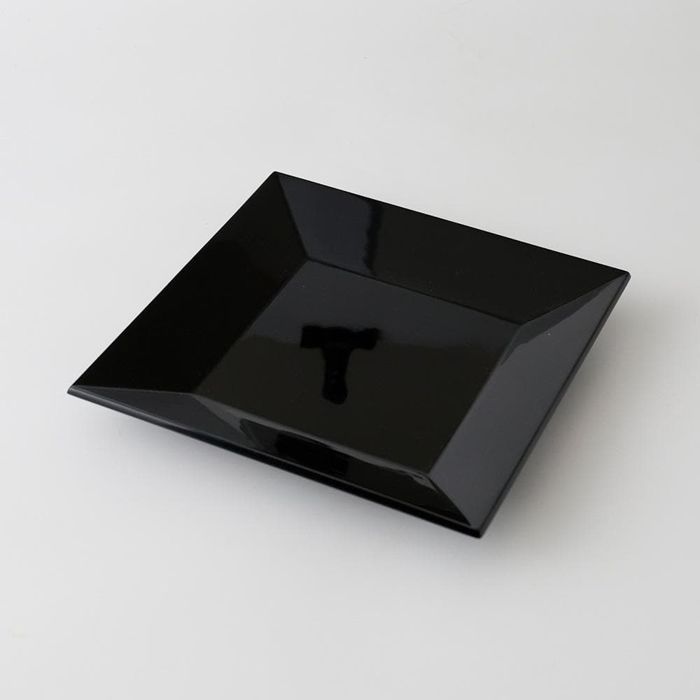 T　 輪島塗　山元清巧堂造　四方盆　茶道具　木製　漆塗　共箱　菓子盆　正月盆