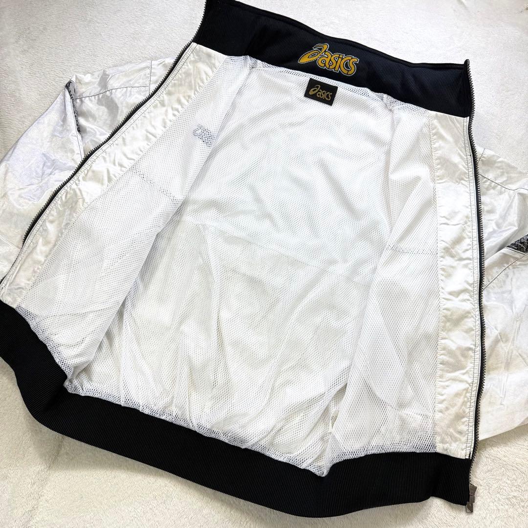 希少‼️90s ASICS セットアップ ウインドブレーカー 光沢 白 XL日本製