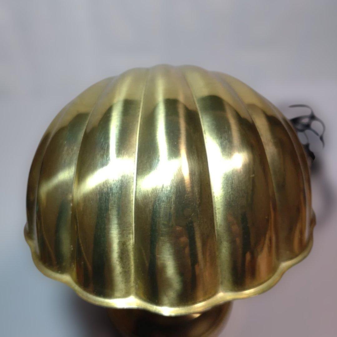 シェル型 テーブルランプ ビンテージ真鍮製