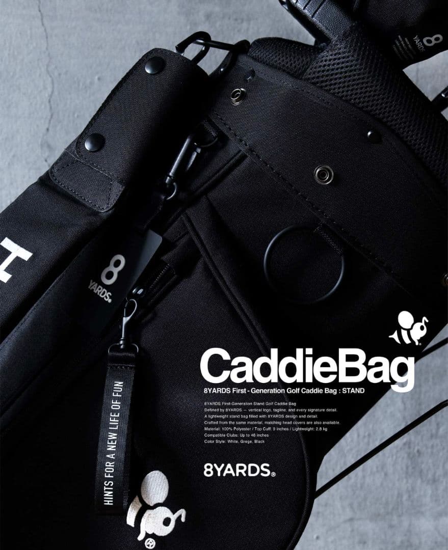 8YARDS Caddie Bag スタンドバッグ ブラック