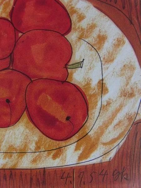 香月泰男、巴桃杏、希少画集画、新品高級額、額装付、状態良好