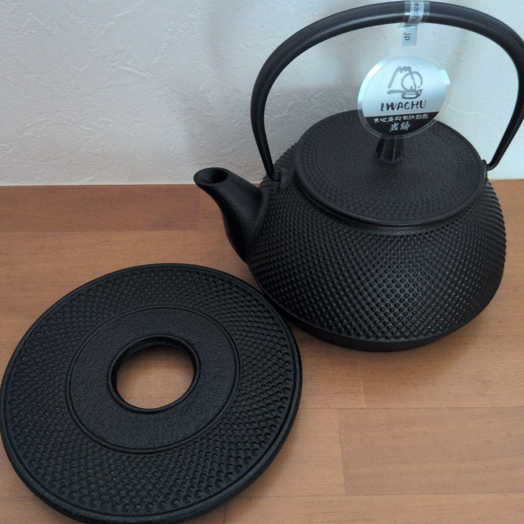 【新品未使用】南部鐵器 鉄瓶兼用急須 5型新アラレ IH対応650ｍｌ釜敷アラレ