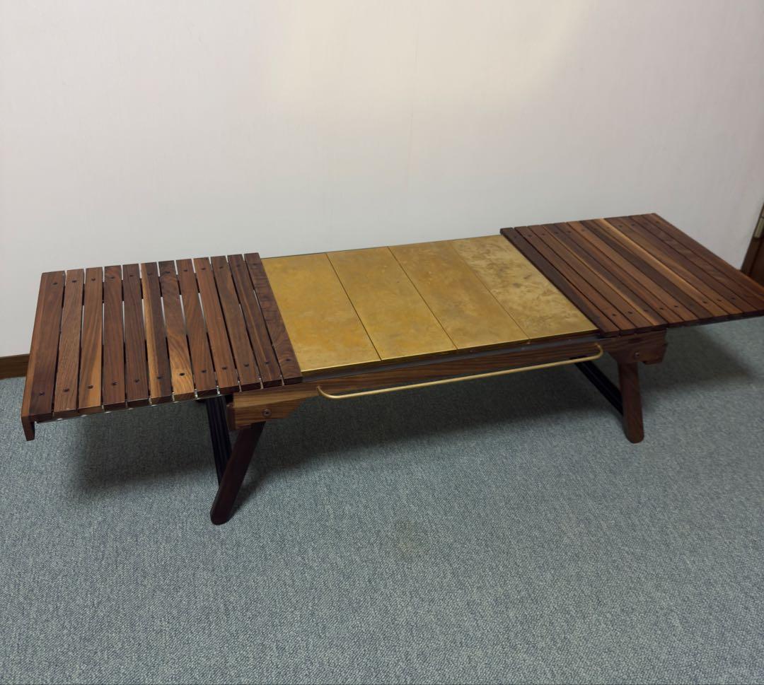 エキステンションテーブル ウォールナット 真鍮 ハーフユニット付き