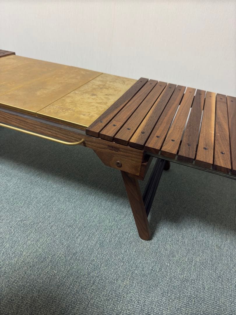 エキステンションテーブル ウォールナット 真鍮 ハーフユニット付き