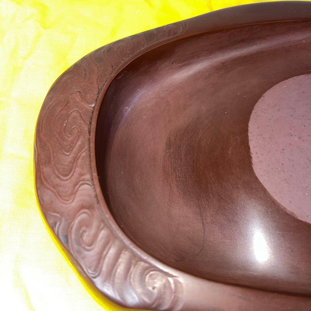 ⭕️紅渓石硯　相馬羊堂　希少　彫刻入　6寸大　美品大型　宮崎県延岡市　女性好み