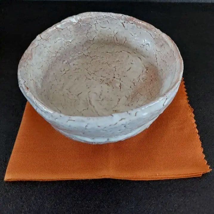 萩焼　抹茶茶碗　宇田川聖谷（玄翁）造　共箱付き