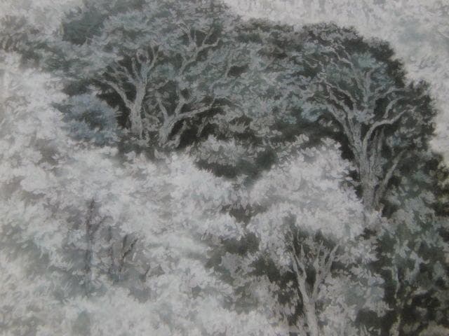 川崎鈴彦、【樹々】、希少な額装用画集画、新品高級額 額装付、状態良好