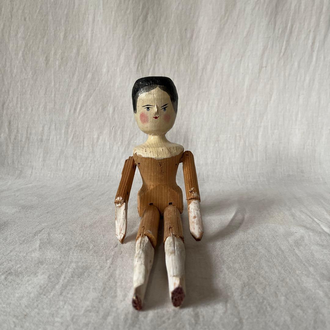 アンティーク　ペグドール　ウッデンドール