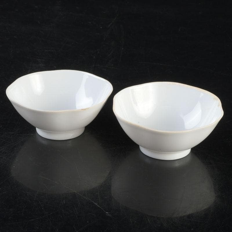 中国　徳化窯白磁　煎茶碗　一對　V　9277E
