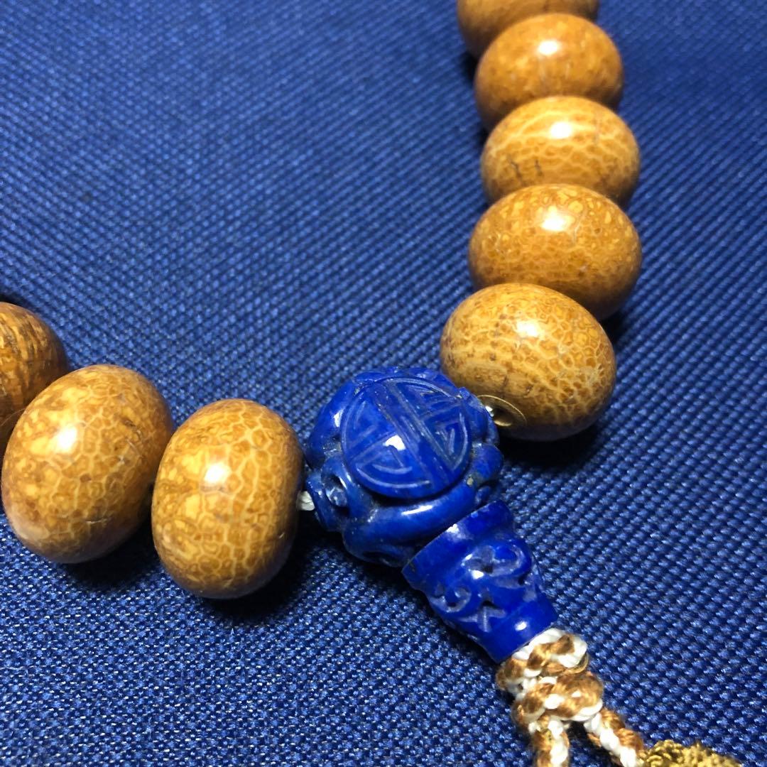 天竺菩提樹　ラピス彫り　念珠