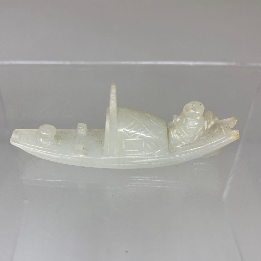 白砡　船　置物　幅約6㎝　14g トトチ　東さ7-0616③