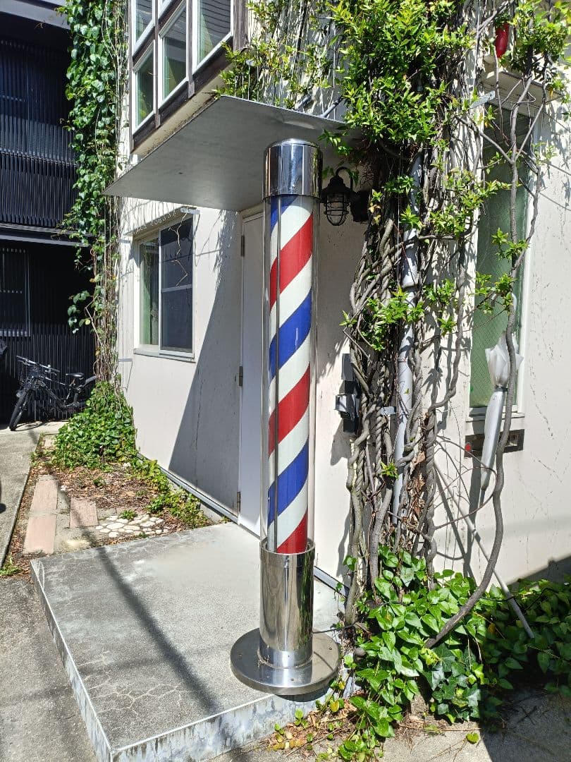 サインポール 大阪サイン 整備済 中古 LED仕様 理容 床屋 看板 照明