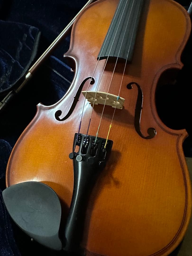 バイオリン 本体 木製 ブラウン ケース付き