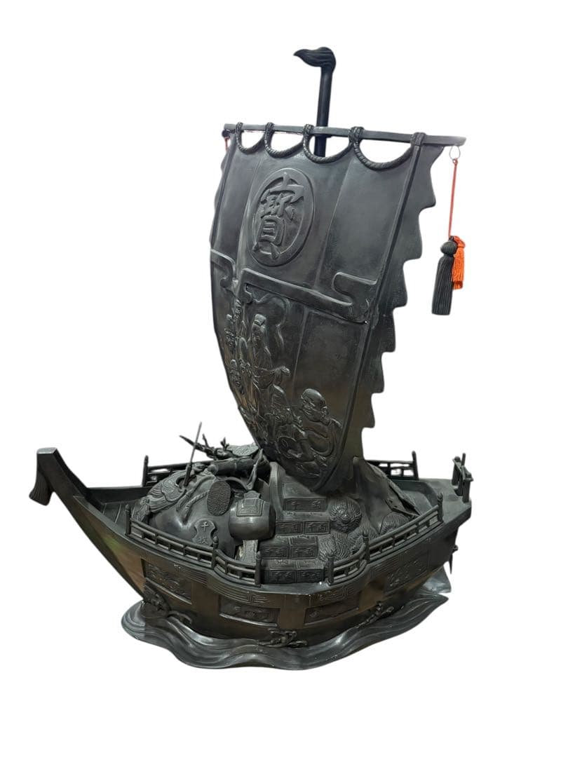 高岡銅器 七福神 銅製 宝船 置物 般若純一郎 未鑑定