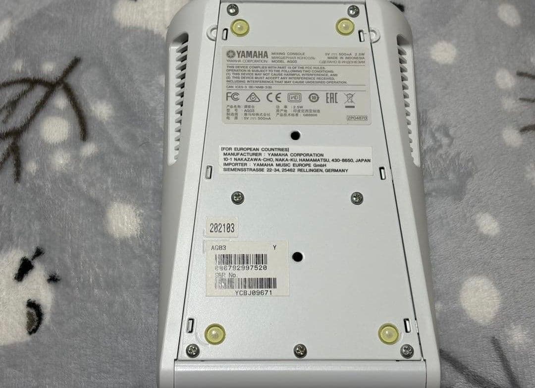 YAMAHAミキサー オーディオインターフェース AG03＋XLRケーブル