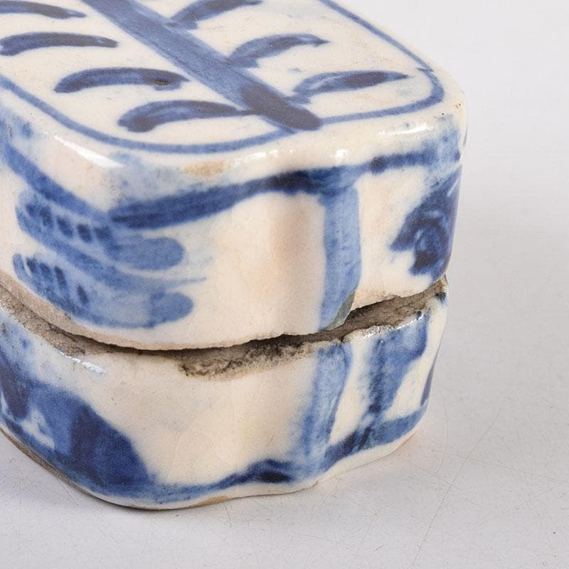 中国　成化年製款　青花　蓋物　時代箱　V　8094