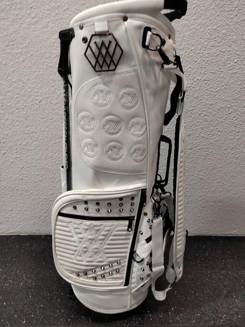 aneｗ アニュー スタッズ スタンドキャディバッグ ホワイト ゴルフバッグ