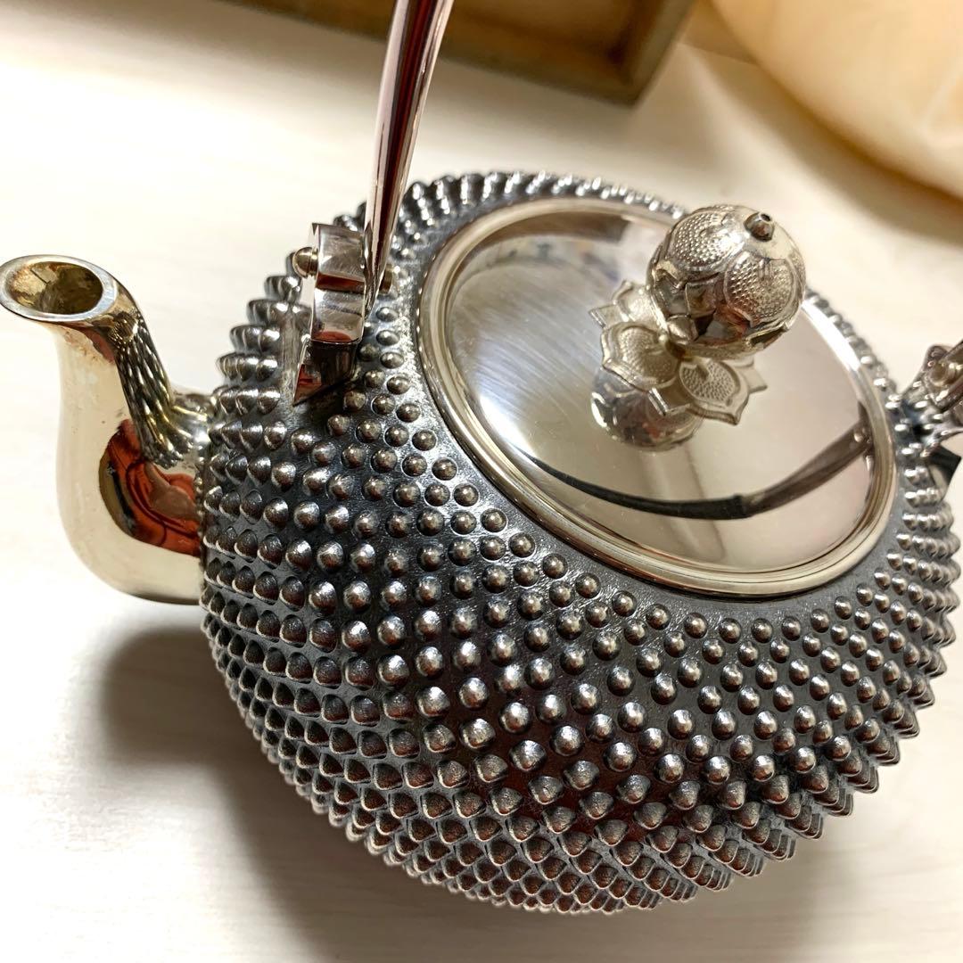 純銀刻印秀峰作茶器セット共箱付 重量1338g 煎茶道具骨董工芸最終価格３５万円