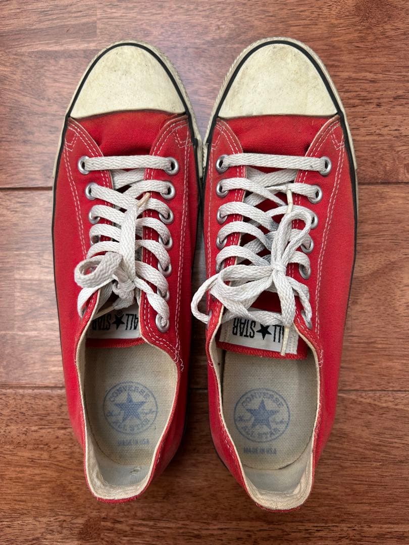 ALL STAR 赤 キャンバス スニーカーMade in USA 90s