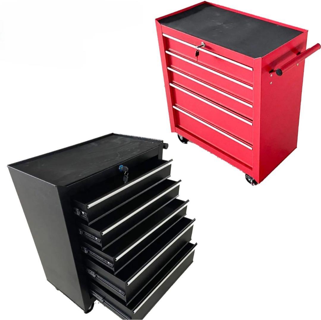 5段ローラーキャビネットDIY工具収納強度の鋼鉄製 重い工具も安心収納 2カラー
