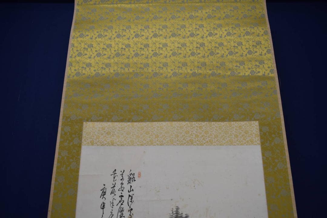 真作/柳塘逸人/山水画賛/布袋屋掛軸HK-116