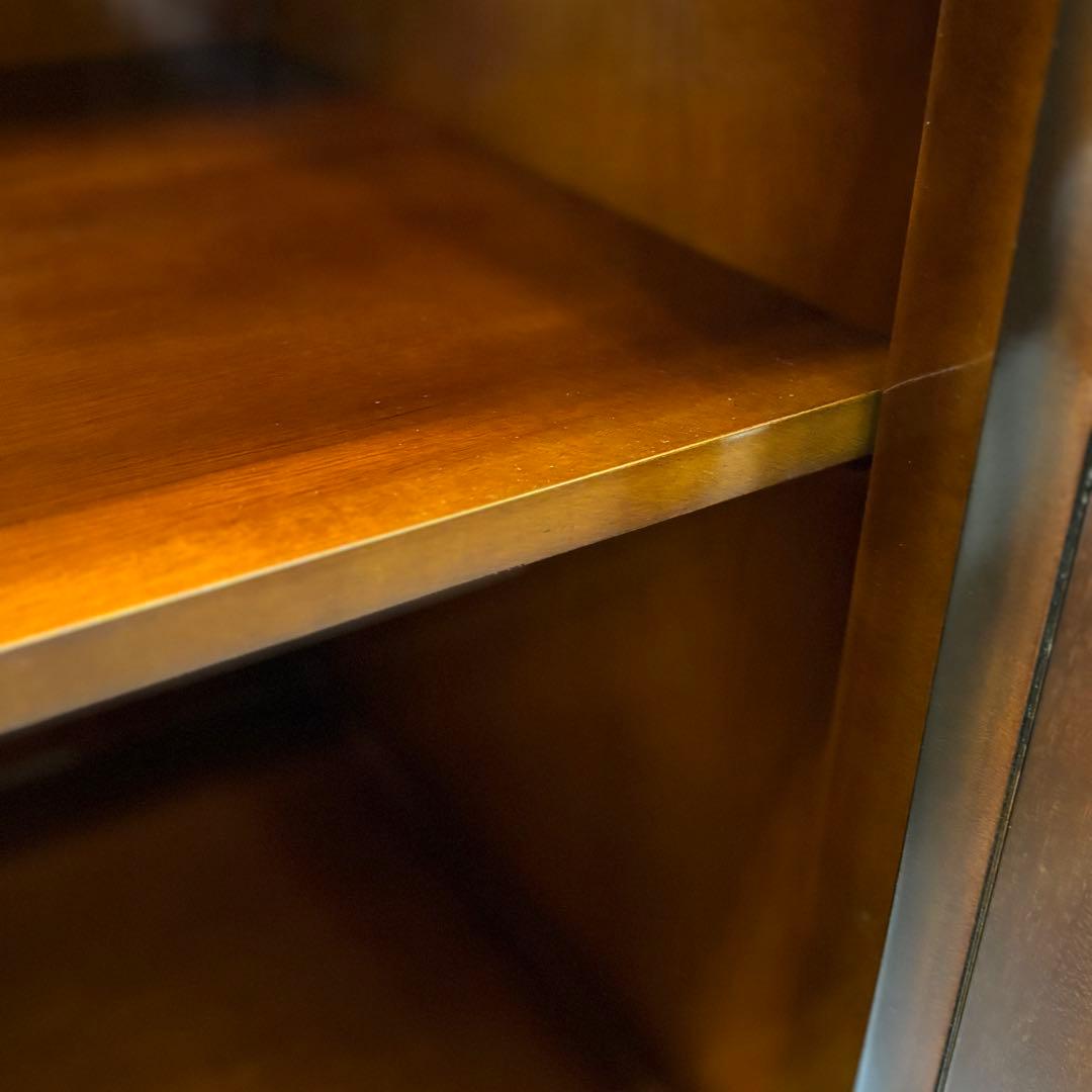 マホガニー材 高級 アンティーク調 木製キャビネット ダークブラウン 開梱設置付