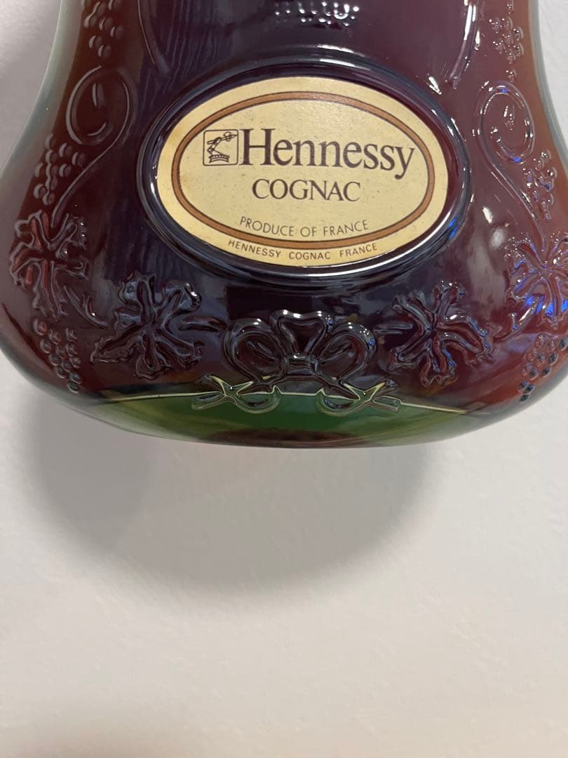 希少古酒 グリーンボトルHennessy X.O コニャック金キャップ/ レア物