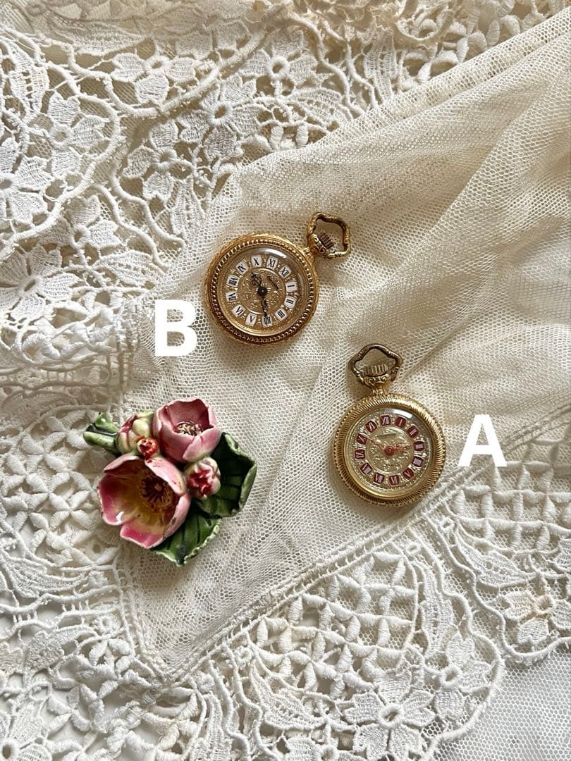 ◆スイスウォッチアンティーク｜小さな懐中時計Aミニペンダント金ゴールドネジ巻き